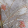 Kimono – Excellent Condition – Pure Silk Rinzu Chirimen Vermilion Brown with Shaded Hem, Dew and Grass with Floral Stem Pattern – Includes Basting Thread - Image 9