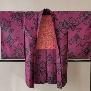 Antique Nagabaori (Long Haori) with Haori Ties – Reused Traditional Japanese Garment