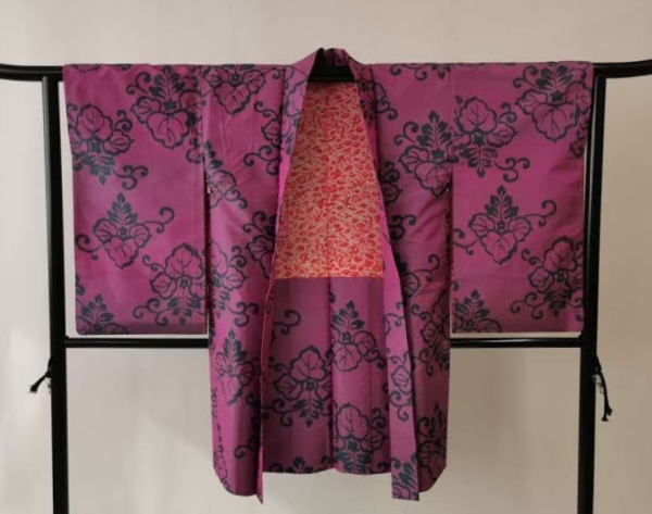 Antique Nagabaori (Long Haori) with Haori Ties – Reused Traditional Japanese Garment