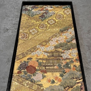 Fukuro Obi – Pure Silk with Genuine Gold Leaf & Gold Thread – Luxurious Woven Kimono Sash – Exquisite Traditional Japanese Textile