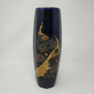 Japanese vase with peacock and peony design